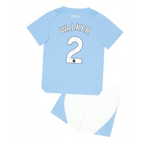 Manchester City Kyle Walker #2 Koszulka Podstawowych Dziecięca 2023-24 Krótki Rękaw (+ Krótkie spodenki)
